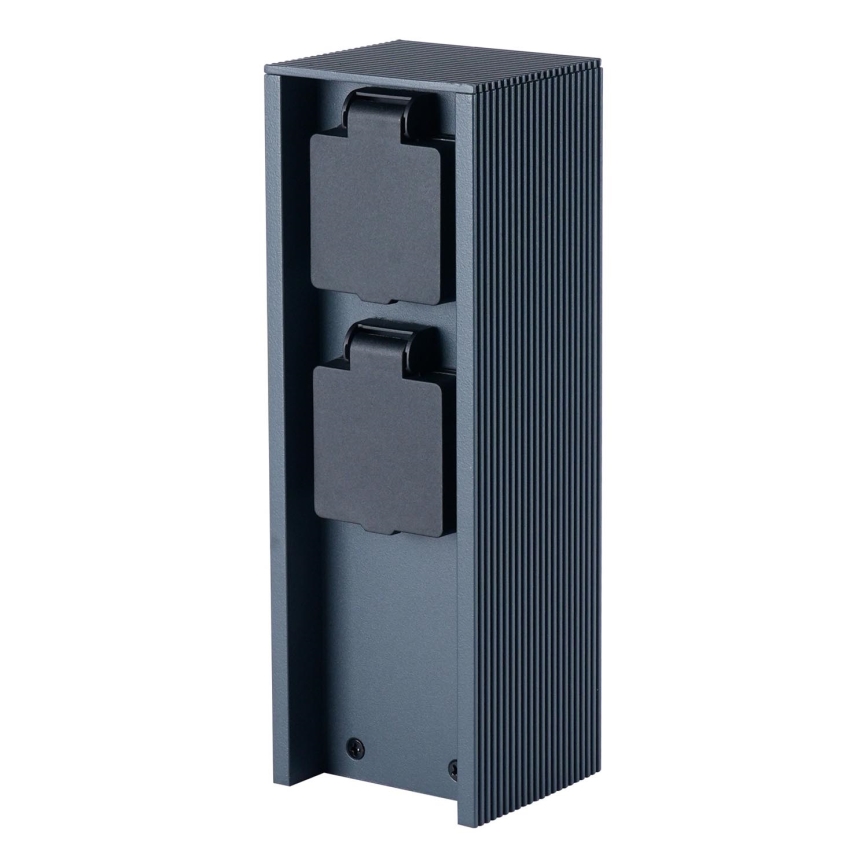 Brilagi - Utomhusstolpe för eluttag PILLAR 2Z SCHUKO 230V IP44 antracit