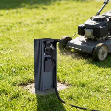 Brilagi - Utomhusstolpe för eluttag PILLAR 2Z SCHUKO 230V IP44 antracit