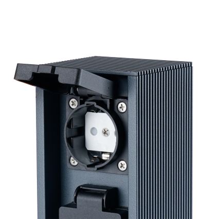 Brilagi - Utomhusstolpe för eluttag PILLAR 2Z SCHUKO 230V IP44 antracit