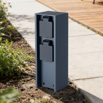 Brilagi - Utomhusstolpe för uttag PILLAR 2Z SCHUKO 230V IP44 antracit
