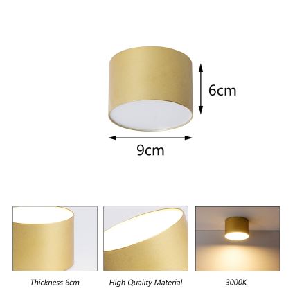 BRILAGI - Utomhustaklampa FORIS LED/9W/230V Ø 9 cm guld IP44