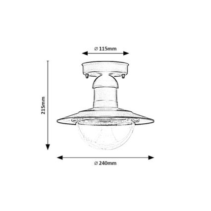 Brilagi - Utomhustaklampa MOLDE 1xE27/60W IP44 svart