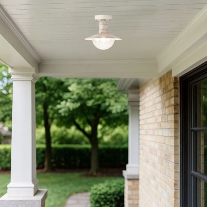 Brilagi - Utomhustaklampa MOLDE 1xE27/60W IP44 vit/patina