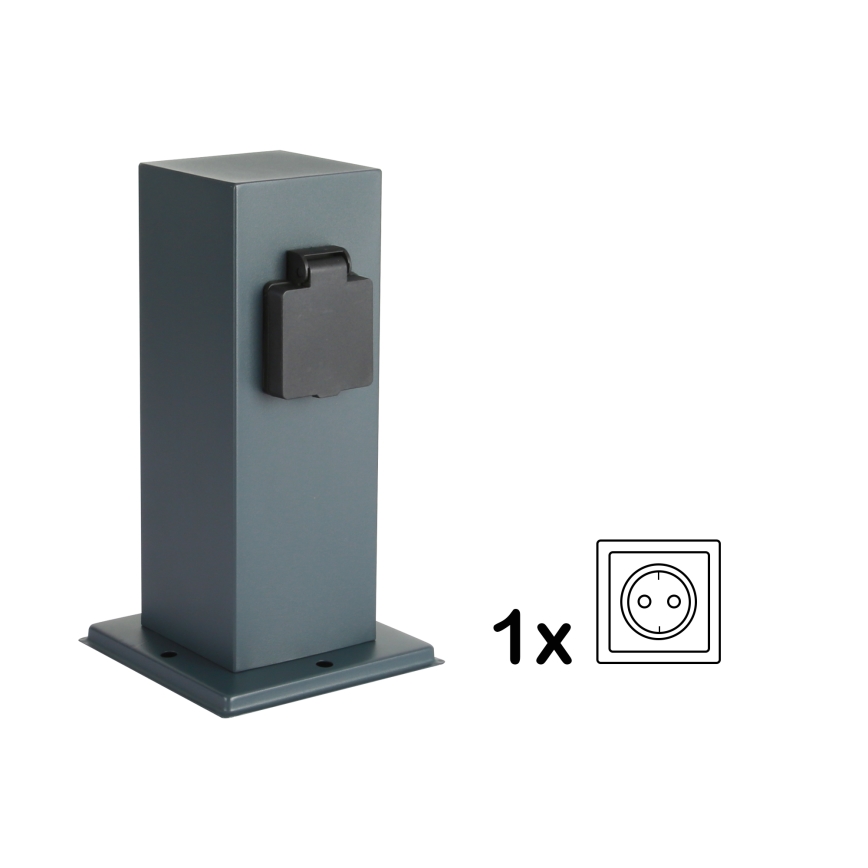 Brilagi - Utomhus eluttag PILLAR 1Z SCHUKO 230V IP44 antracit