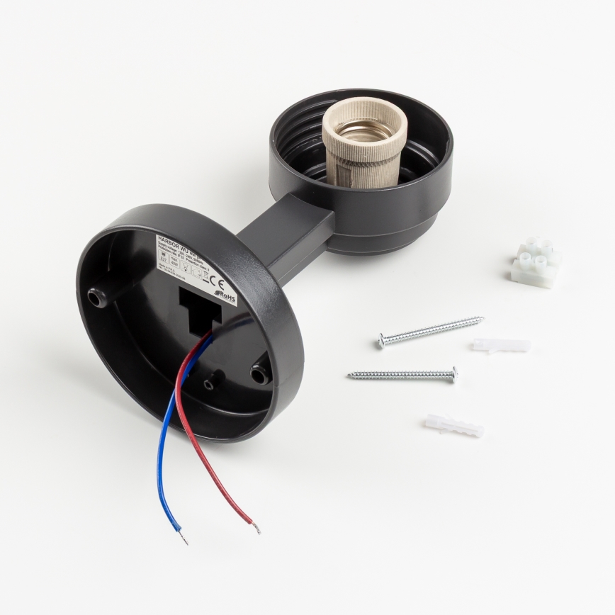 BRILAGI - Utomhusvägglampa HARBOR 1xE27/40W/230V IP33 antracit/klar