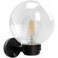 Brilagi - Utomhusvägglampa med rörelsesensor HARBOR 1xE27/40W/230V IP33 svart/klart glas