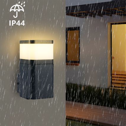 Brilagi - Utomhus vägglampa med SCHUKO-uttag PILLAR 1xG9/11W/230V IP44 antracit
