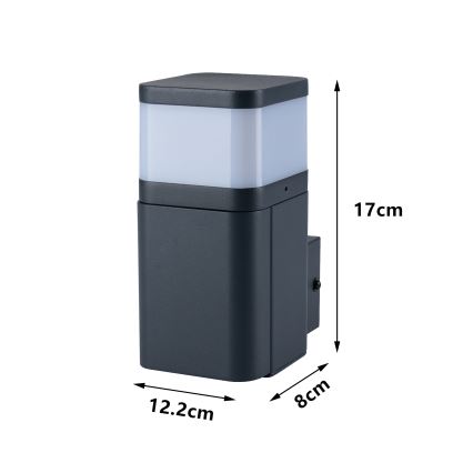 Brilagi - Utomhus vägglampa med SCHUKO-uttag PILLAR 1xG9/11W/230V IP44 antracit