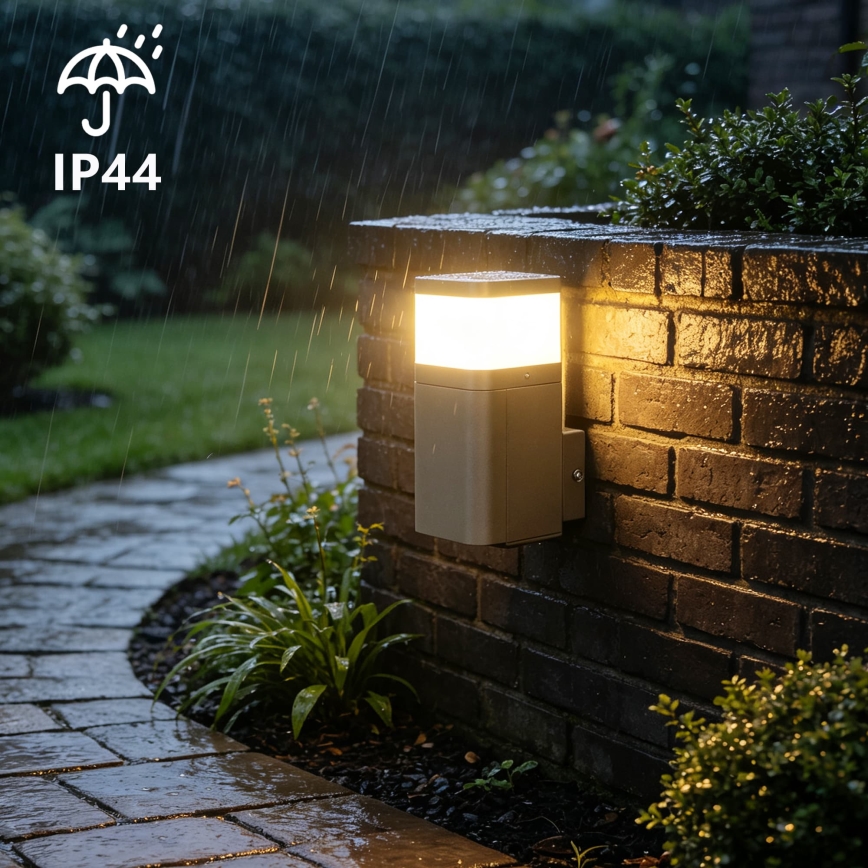 BRILAGI - Utomhusvägglampa med SCHUKO-uttag PILLAR 1xG9/11W/230V IP44 grå