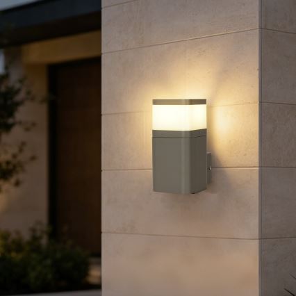 BRILAGI - Utomhusvägglampa med SCHUKO-uttag PILLAR 1xG9/11W/230V IP44 grå