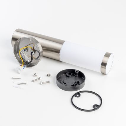 BRILAGI - Utomhusvägglampa ELIA med sensor, 1xE27/20W/230V, IP44, matt krom