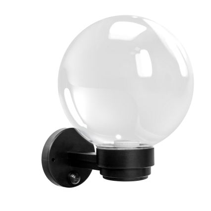 Brilagi - Utomhusvägglampa med rörelsesensor HARBOR 1xE27/40W/230V IP33 svart/klarglas