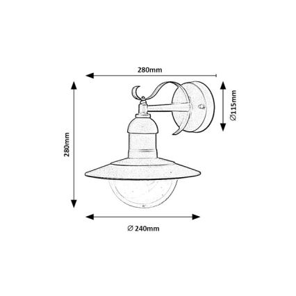 Brilagi - Utomhusvägglampa MOLDE 1xE27/60W/230V IP44 svart