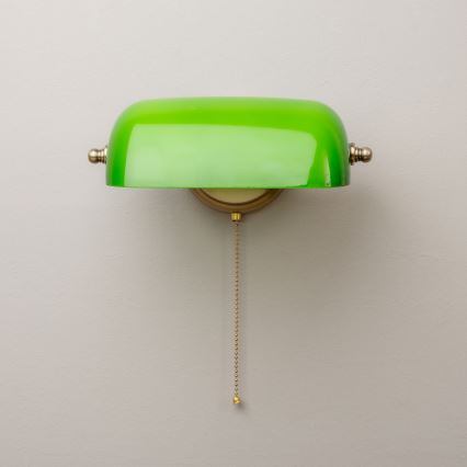 Brilagi - Vägglampa BANK OFFICE 1xE27/60W/230V mässing/grön