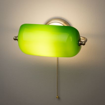 Brilagi - Vägglampa BANK OFFICE 1xE27/60W/230V mässing/grön
