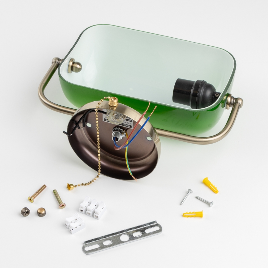 Brilagi - Vägglampa BANK OFFICE 1xE27/60W/230V mässing/grön