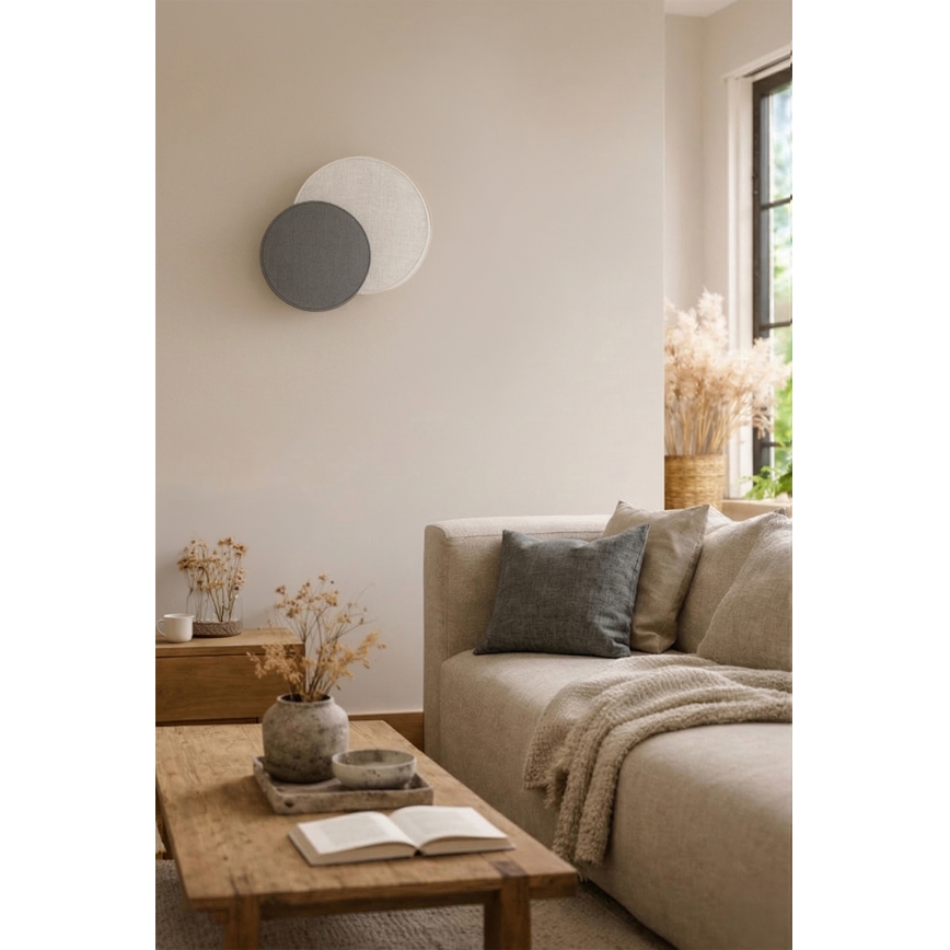 Brilagi - Vägglampa CIRCLES 1xE27/60W/230V diam. 35 cm krämfärgad/grå