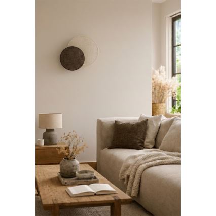 Brilagi - Vägglampa CIRCLES 1xE27/60W/230V Ø 35 cm krämvit/brun