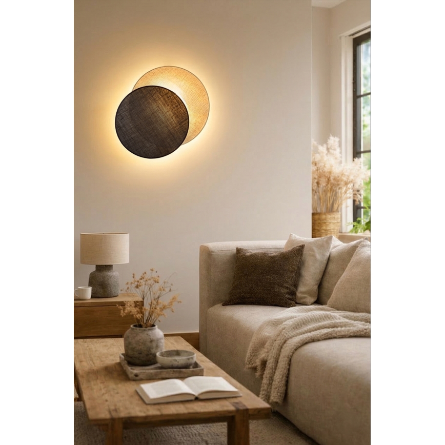 Brilagi - Vägglampa CIRCLES 1xE27/60W/230V Ø 45 cm krämvit/brun