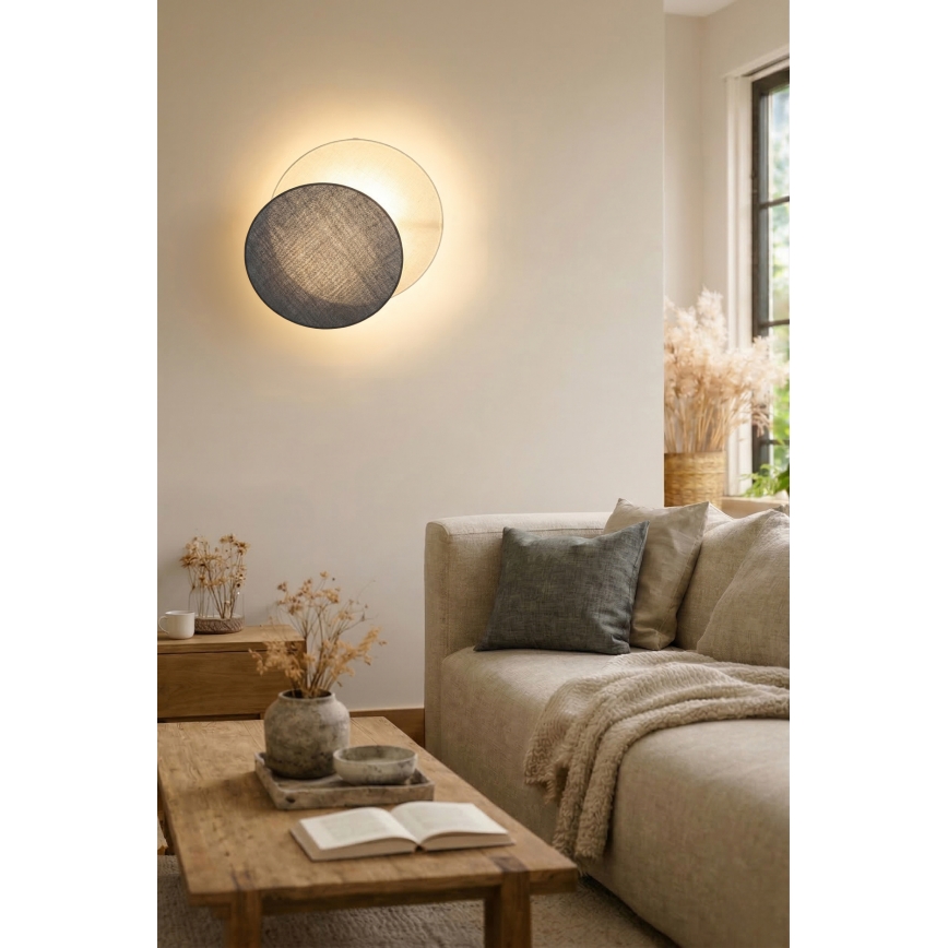 Brilagi - Vägglampa CIRCLES 1xE27/60W/230V Ø 45 cm krämvit/grå