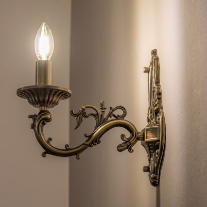 BRILAGI - Vägglampa CLASSIC 1xE14/10W/230V mässing