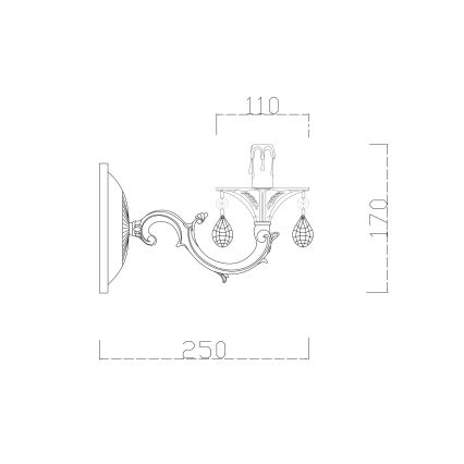 Brilagi - Vägglampa CLASSIC 1xE14/60W/230V grädde/patina