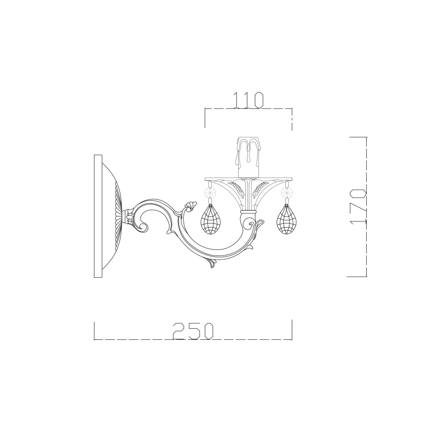 Brilagi - Vägglampa CLASSIC 1xE14/60W/230V grädde/patina