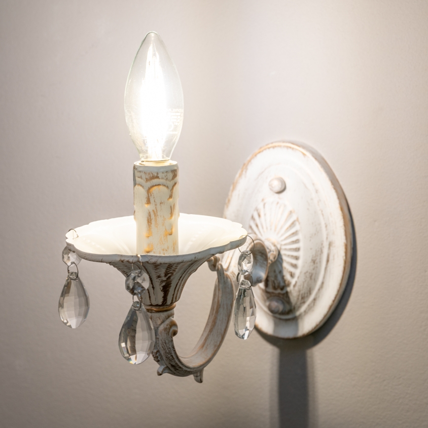 BRILAGI - Vägglampa CLASSIC 1xE14/60W/230V grädde/patina