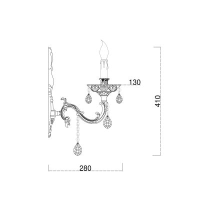 Brilagi - Vägglampa CLASSIC 1xE14/60W/230V mässing