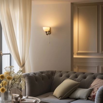 Brilagi - Vägglampa CLASSIC 1xE27/60W/230V mässing