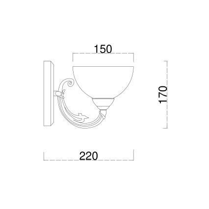 Brilagi - Vägglampa CLASSIC 1xE27/60W/230V mässing