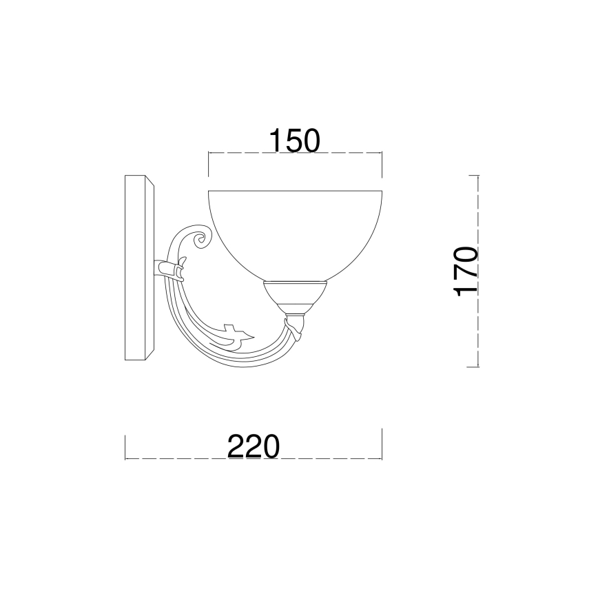 Brilagi - Vägglampa CLASSIC 1xE27/60W/230V mässing