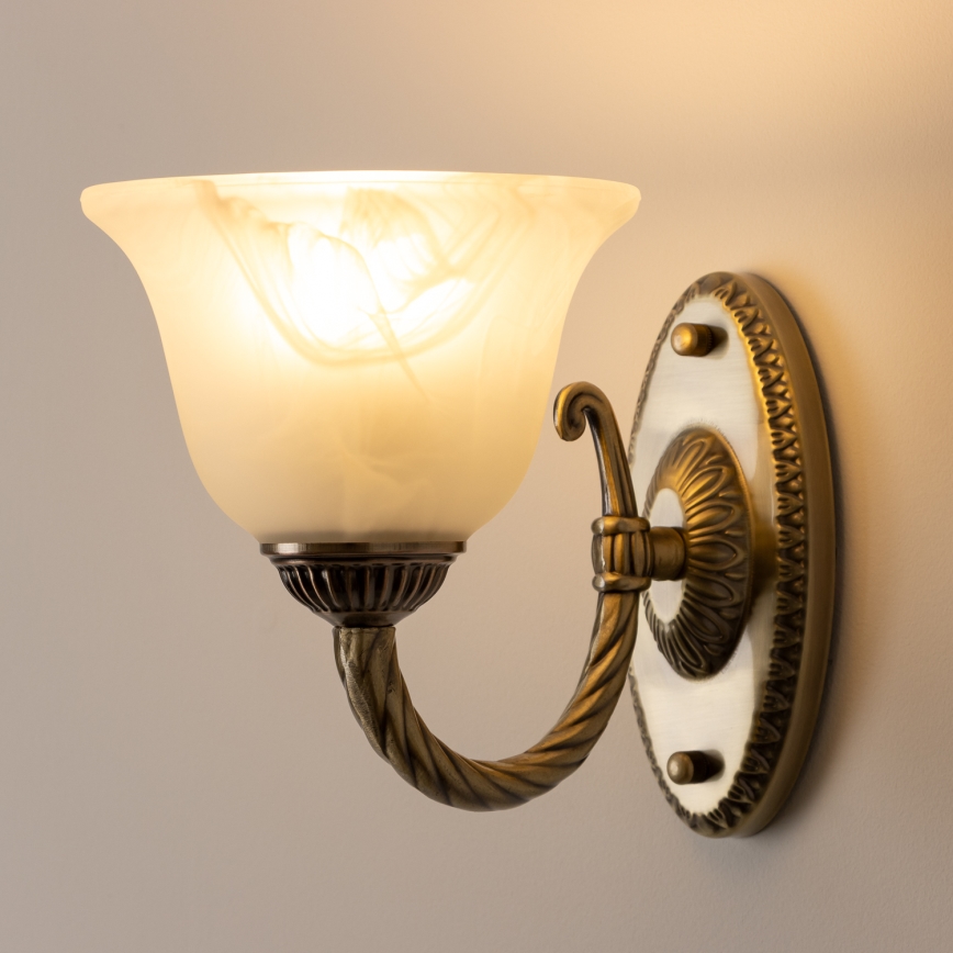 Brilagi - Vägglampa CLASSIC 1xE27/60W/230V mässing