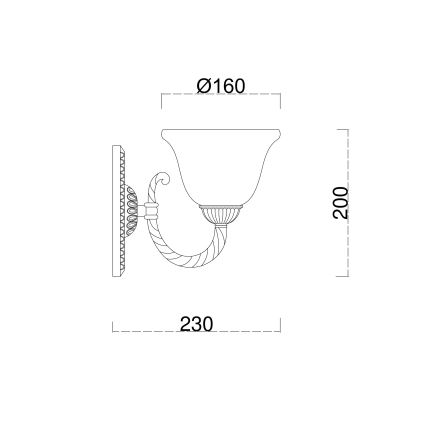 Brilagi - Vägglampa CLASSIC 1xE27/60W/230V mässing