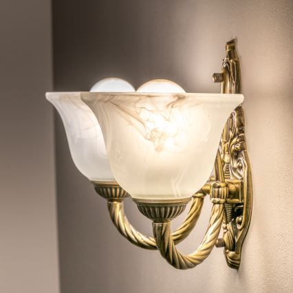 BRILAGI - Vägglampa CLASSIC 2xE14/10W/230V mässing