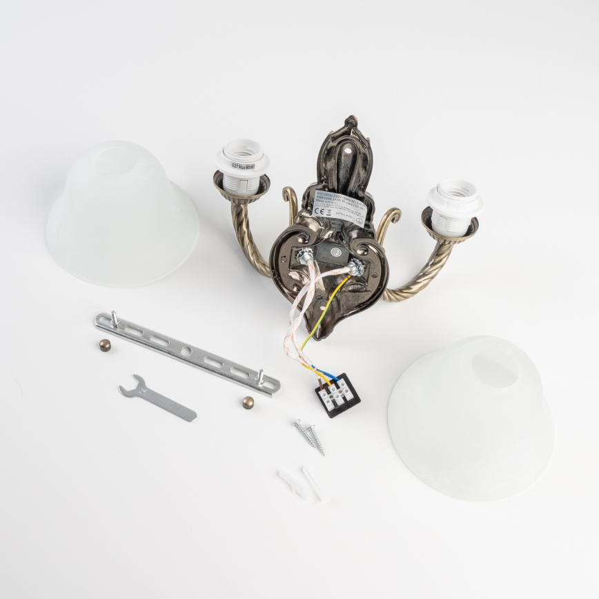 BRILAGI - Vägglampa CLASSIC 2xE14/10W/230V mässing