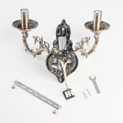 BRILAGI - Vägglampa CLASSIC 2xE14/10W/230V mässing