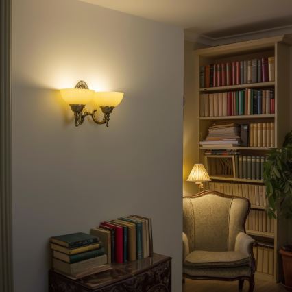 Brilagi - Vägglampa CLASSIC 2xE27/60W/230V mässing