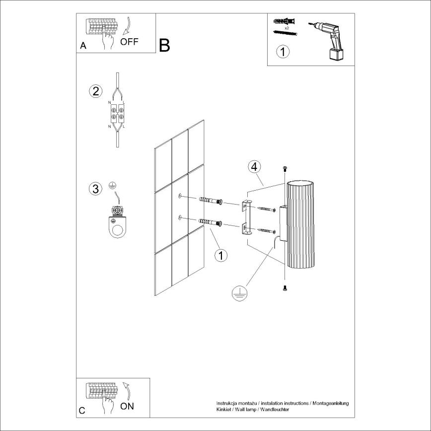 Brilagi - Vägglampa CRESTO 2xGU10/10W/230V 20 cm grädde