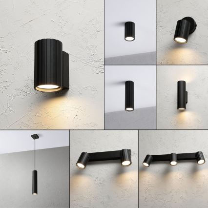 Brilagi - Vägglampa CRISPINA 1xGU10/10W/230V 10 cm svart