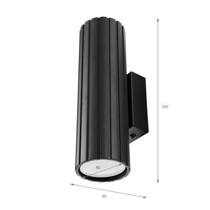 Brilagi - Vägglampa CRISPINA 2xGU10/10W/230V 20 cm svart