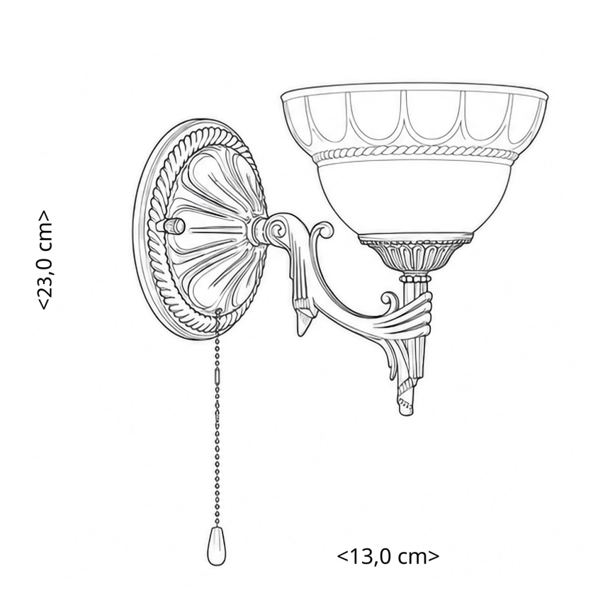 BRILAGI - Vägglampa DAHLIA 1xE27/40W/230V mässing