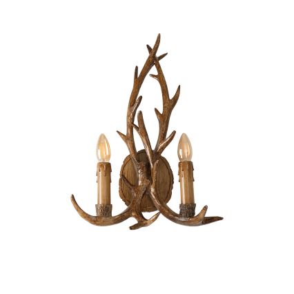 Brilagi - Vägglampa DEER 2xE14/10W/230V hjorthorn
