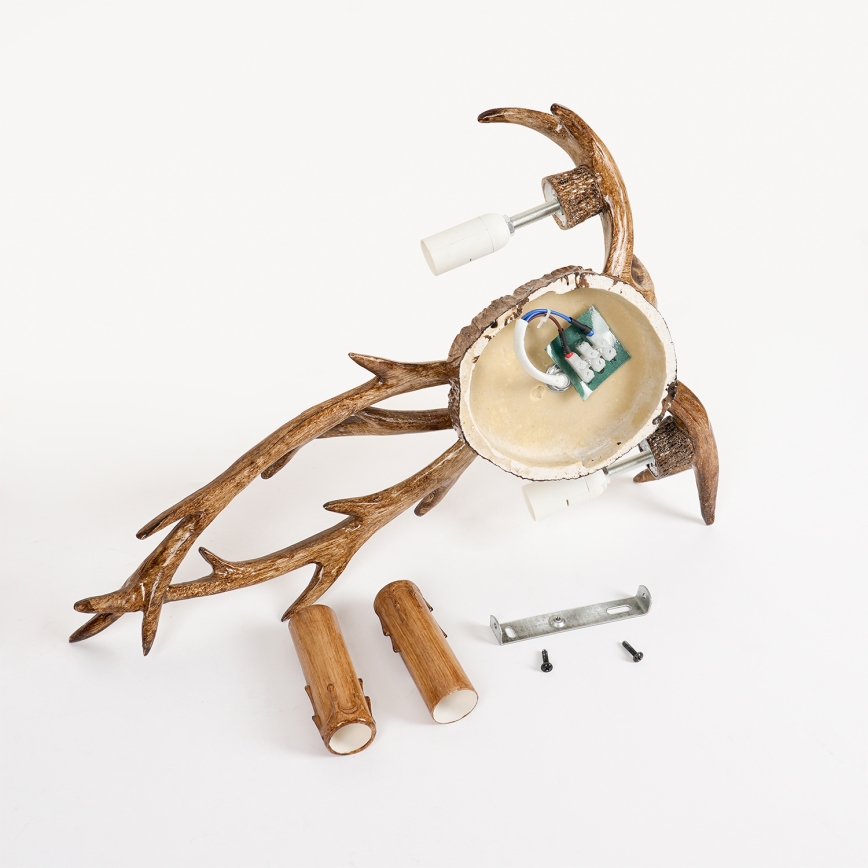 Brilagi - Vägglampa DEER 2xE14/10W/230V hjorthorn