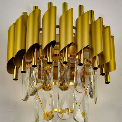 Brilagi - Vägglampa ECLIPSE 2xE14/10W/230V guld