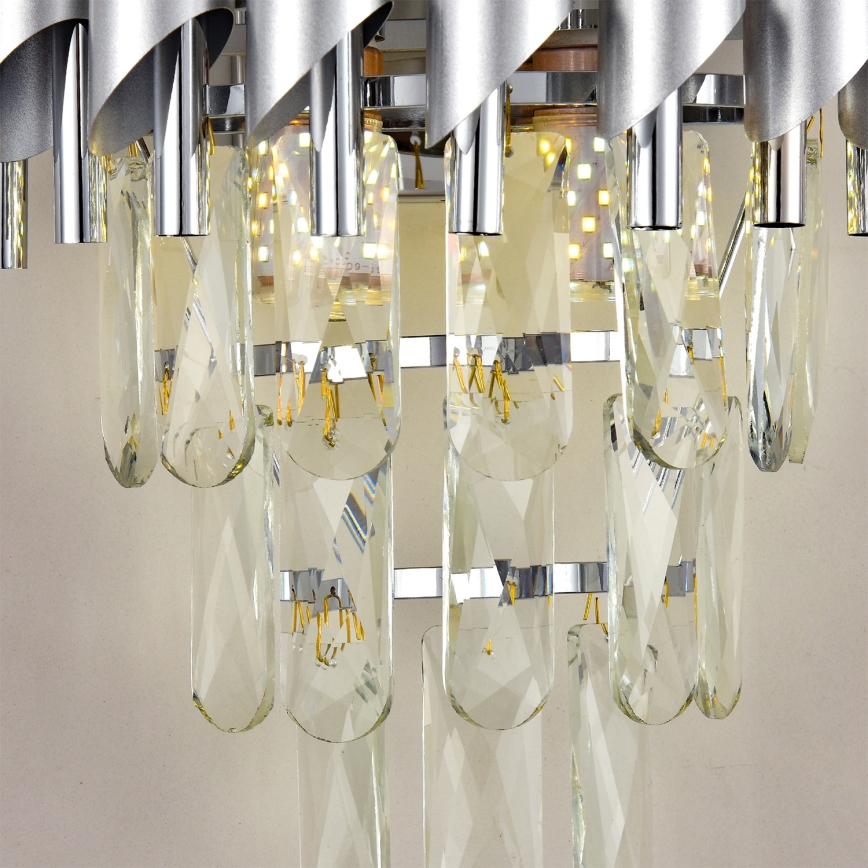 Brilagi - Vägglampa ECLIPSE 2xE14/10W/230V silvrig