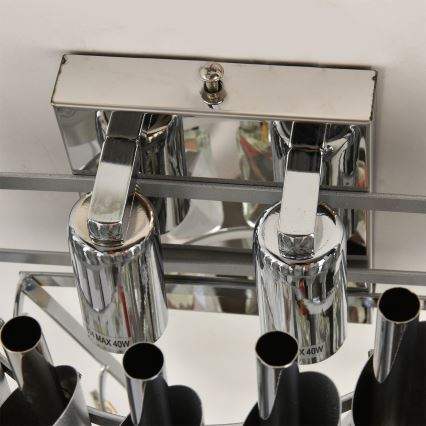 Brilagi - Vägglampa ECLIPSE 2xE14/10W/230V silvrig