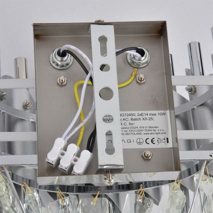 Brilagi - Vägglampa ECLIPSE 2xE14/10W/230V silvrig