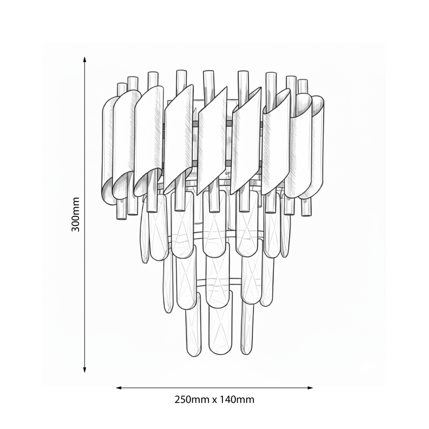 Brilagi - Vägglampa ECLIPSE 2xE14/10W/230V silvrig