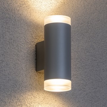 Brilagi - Vägglampa för utomhusbruk MATERA 2xGU10/30W/230V grå IP54